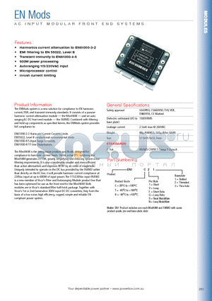 EN1H21 datasheet - AC INPUT MODULAR FRONT END SYSTEMS