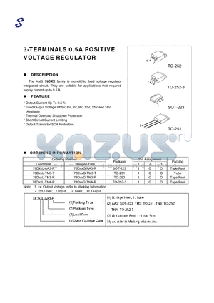 78DXXL-TN3-R datasheet - 3-TERMINALS 0.5A POSITIVE VOLTAGE REGULATOR