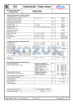 D5810N datasheet - Netz-Gleichrichterdiode Rectifier Diode