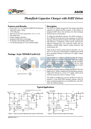 A8436 datasheet - Photoflash Capacitor Charger with IGBT Driver