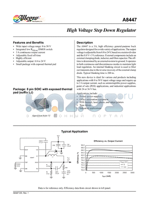 A8447 datasheet - High Voltage Step Down Regulator