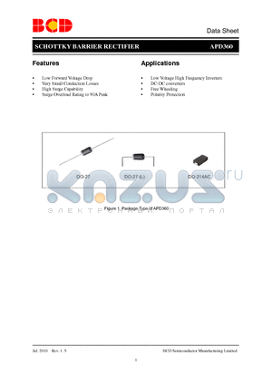 APD360VP-E1 datasheet - SCHOTTKY BARRIER RECTIFIER