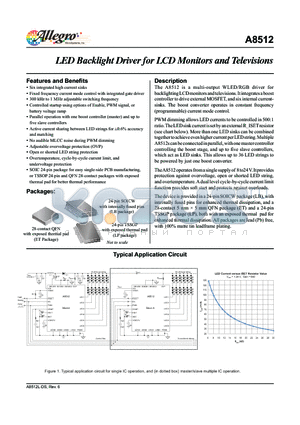 A8512 datasheet - LED Backlight Driver for LCD Monitors and Televisions