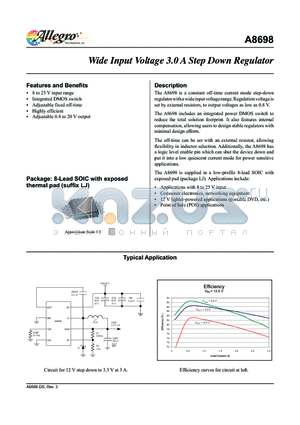 A8698 datasheet - Wide Input Voltage 3.0 A Step Down Regulator