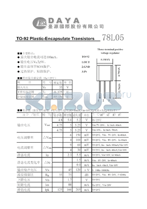 78L05 datasheet - TO-92 Plastic-Encapsulate Transistors