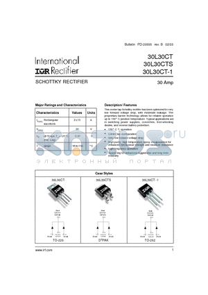 30L30CTC datasheet - SCHOTTKY RECTIFIER