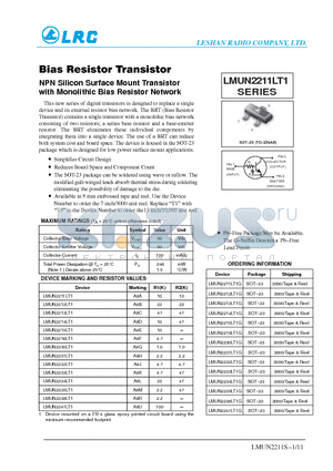 A8C datasheet - BIAS RESISTOR TRANSISTOR, NPN SILICON SURFACE MOUNT TRANSISTOR WITH MONOLITHIC BIAS RESISTOR NETWORK