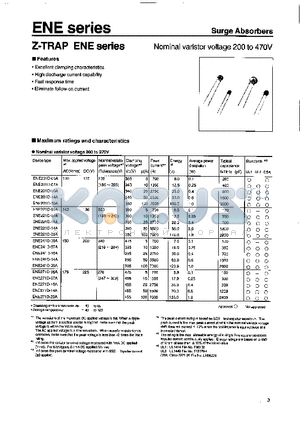 EN201D-07A datasheet - Z-TRAP ENE(Nominal varistor voltage 200 to 470V