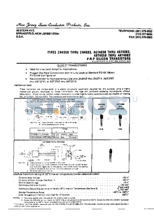 A8T4060 datasheet - SILECT TRANSISTORS