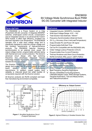 EN2360QI datasheet - 6A Voltage Mode Synchronous Buck PWM DC-DC Converter with Integrated Inductor