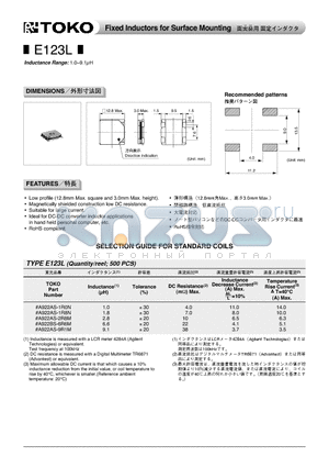 A922AS-1R8N datasheet - Fixed Inductors for Surface Mounting