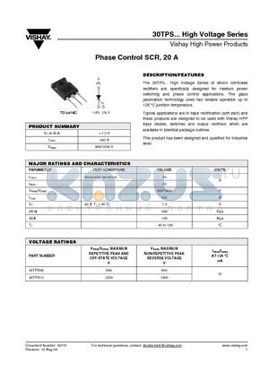 30TPS12 datasheet - Phase Control SCR, 20 A