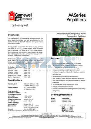 AA-100 datasheet - Amplifier, 100W