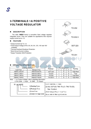 78MXXG-TM3-R datasheet - 3-TERMINALS 1A POSITIVE VOLTAGE REGULATOR