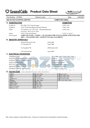 C0748A datasheet - COMPUTER CABLE