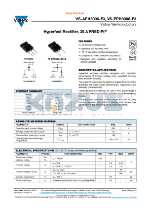 APH3006-F3 datasheet - Hyperfast Rectifier, 30 A FRED Pt