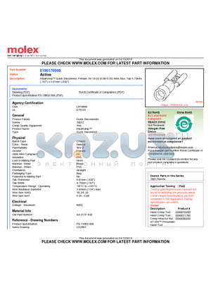 AA-2137-032 datasheet - InsulKrimp Quick Disconnect, Female, for 18-22 (0.80-0.35) Wire, Box, Tab 4.75mm(.187