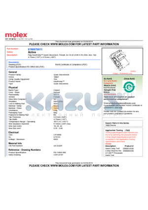 AA-2222X datasheet - Flag InsulKrimp Quick Disconnect, Female, for 18-22 (0.80-0.35) Wire, Box, Tab4.75mm (.187