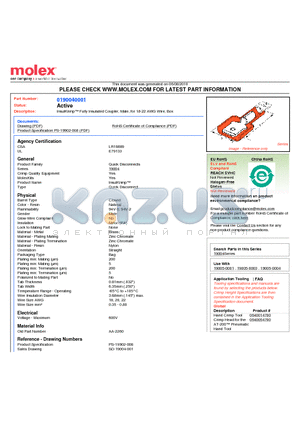 AA-2260 datasheet - InsulKrimp Fully Insulated Coupler, Male, for 18-22 AWG Wire, Box