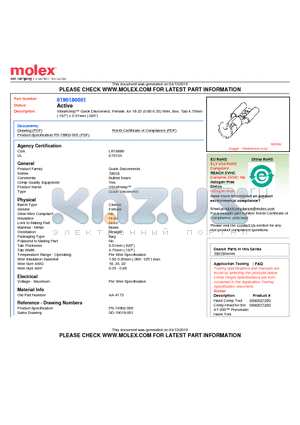 AA-4173 datasheet - VibraKrimp Quick Disconnect, Female, for 18-22 (0.80-0.35) Wire, Box, Tab 4.75mm(.187