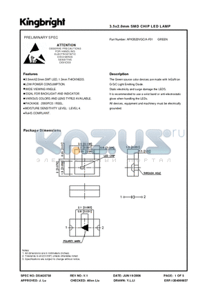 APK3520VGC/A-F01 datasheet - 3.5x2.0mm SMD CHIP LED LAMP