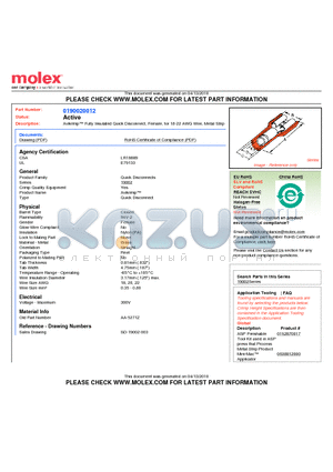 AA-5271Z datasheet - Avikrimp Fully Insulated Quick Disconnect, Female, for 18-22 AWG Wire, Metal Strip