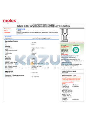 AA-815-08T datasheet - Avikrimp Flanged Spade Tongue Terminal for 22-18 AWG Wire