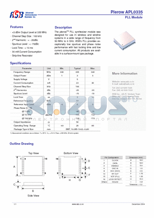 APL0335 datasheet - PLL Module