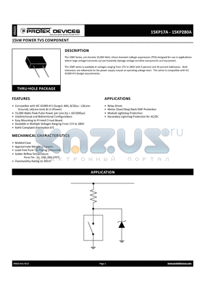 15KP40A datasheet - 15kW power tvs component