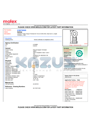 AA-820-04 datasheet - Avikrimp Ring Tongue Terminal for 18 to 22 AWG Wire, Stud Size 2, Length18.00mm (.708