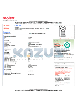 AA-821-08 datasheet - Avikrimp Ring Tongue Terminal for 18 to 22 AWG Wire, Stude Size 8, Length22.00mm (.866