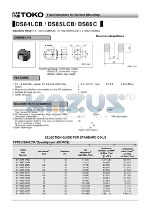 B1134AS-330M datasheet - Fixed Inductors for Surface Mounting