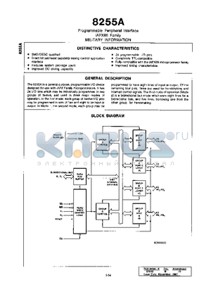 D8255A datasheet - Programmable Peripheral Interface iAPX86 Family