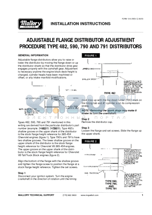 790 datasheet - ADJUSTABLE FLANGE DISTRIBUTOR ADJUSTMENT