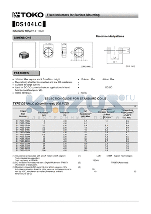 B1179BS-1R5N datasheet - Fixed Inductors for Surface Mounting