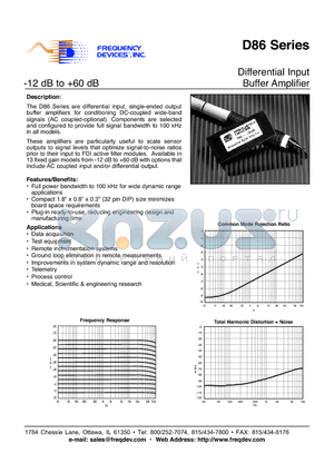 D86-60-D datasheet - Differential Input Buffer Amplifier