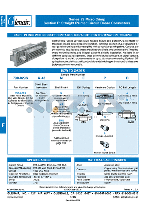 790-029SK-43ZNUEGB datasheet - Straight Printed Circuit Board Connectors