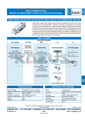 790-036PD-7P2MNB datasheet - Right Angle Printed Circuit Board Connectors