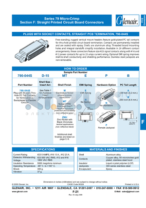 790-044SD-15MEN datasheet - Straight Printed Circuit Board Connectors