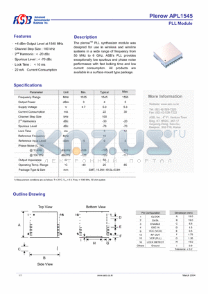 APL1545 datasheet - PLL Module