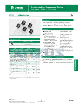 15KPA180CA datasheet - Transient Voltage Suppression Diodes