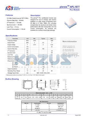 APL1877 datasheet - PLL Module