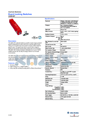 440G-MT47108 datasheet - Guard Locking Switches