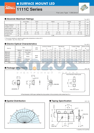 AA1111C datasheet - Flat Lens Type 1.6X0.8mm