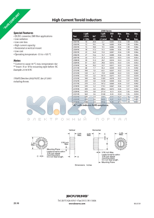 2304-RC datasheet - High Current Toroid Inductors
