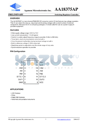 AA18375AP datasheet - Switching Regulator Controller