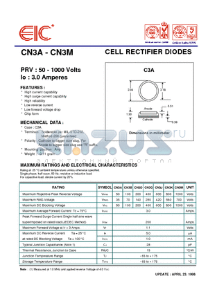 CN3K datasheet - CELL RECTIFIER DIODES