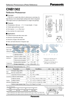 CNB1302 datasheet - Reflective Photosensor