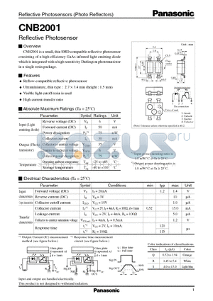 CNB2001 datasheet - Reflective Photosensor