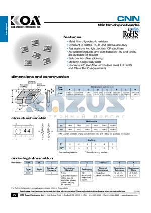 CNN2A2TTE103/103BB datasheet - thinfilmchipnetworks